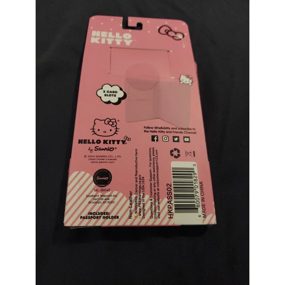 New Pink Sanrio Hello‎ Kitty Passport Holder Travel Wallet Luggage ID Document